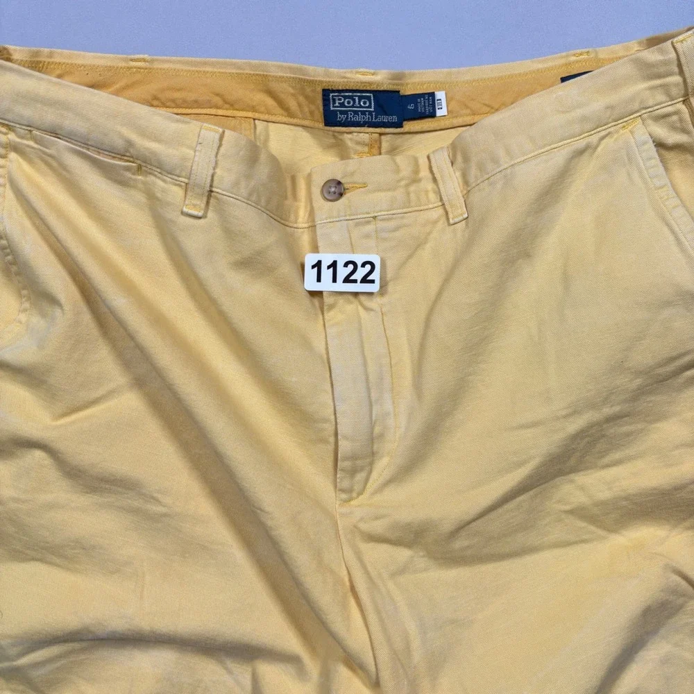 Polo Ralph Lauren Salinger Chino Shorts Mens 40 Yellow Straight Fit Cotton Twill